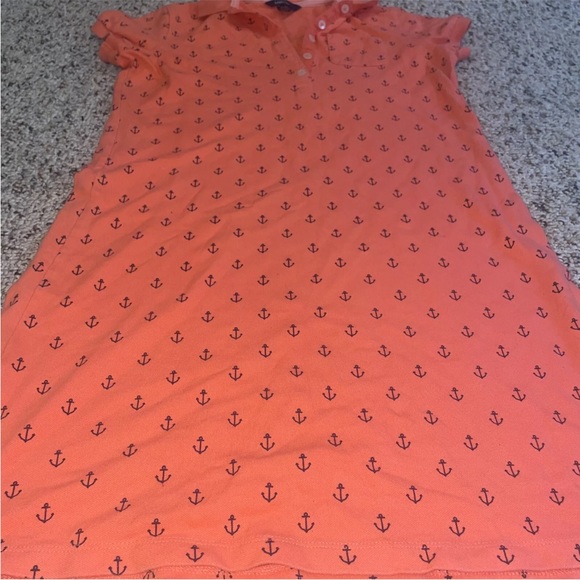 Lands’ End Orange Logo Womens Collard Dress Size XS /P  2-4 - Picture 4 of 5